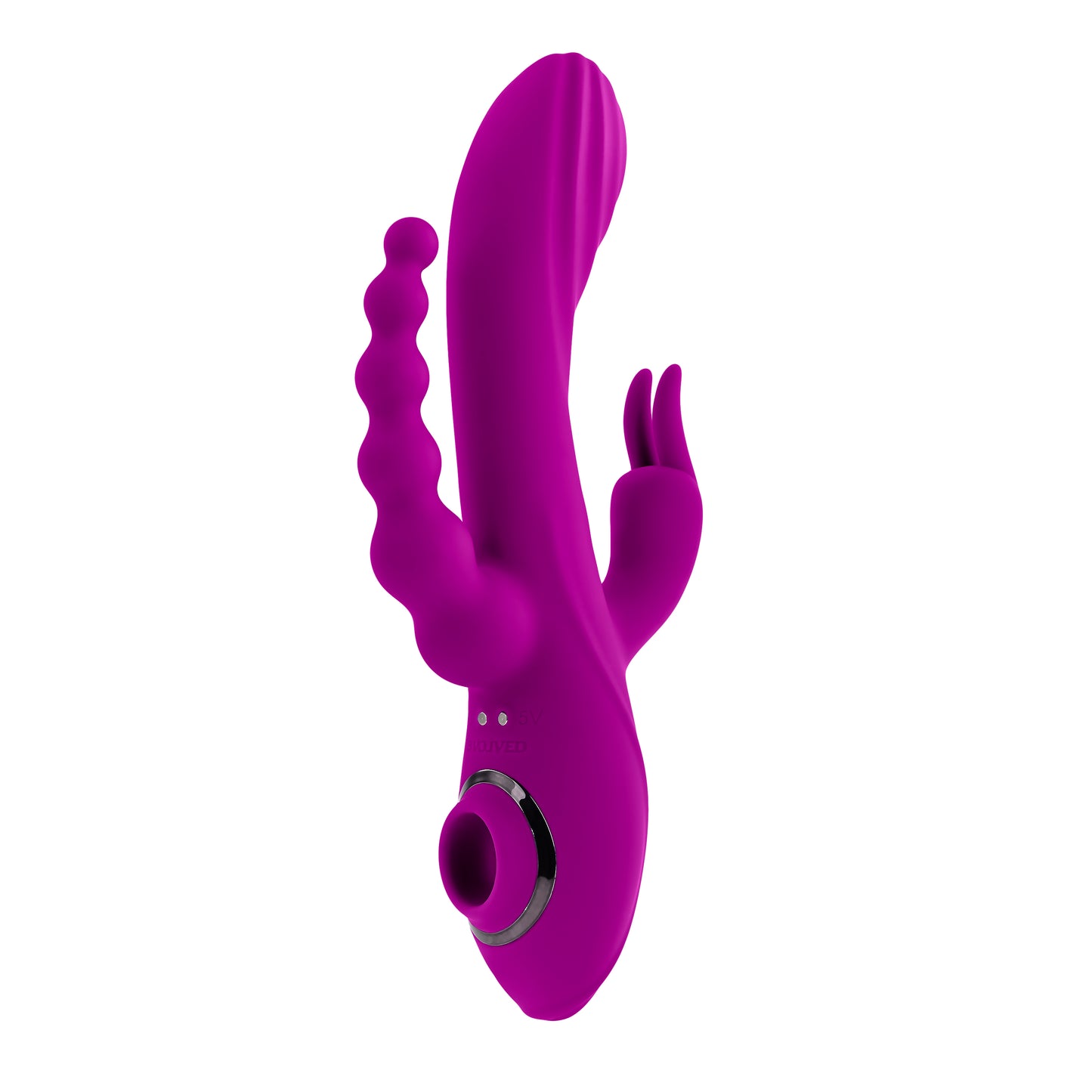 Evolved FOURGASM Purple 21.9cm USB Rechargeable Triple Vibrator with Suction