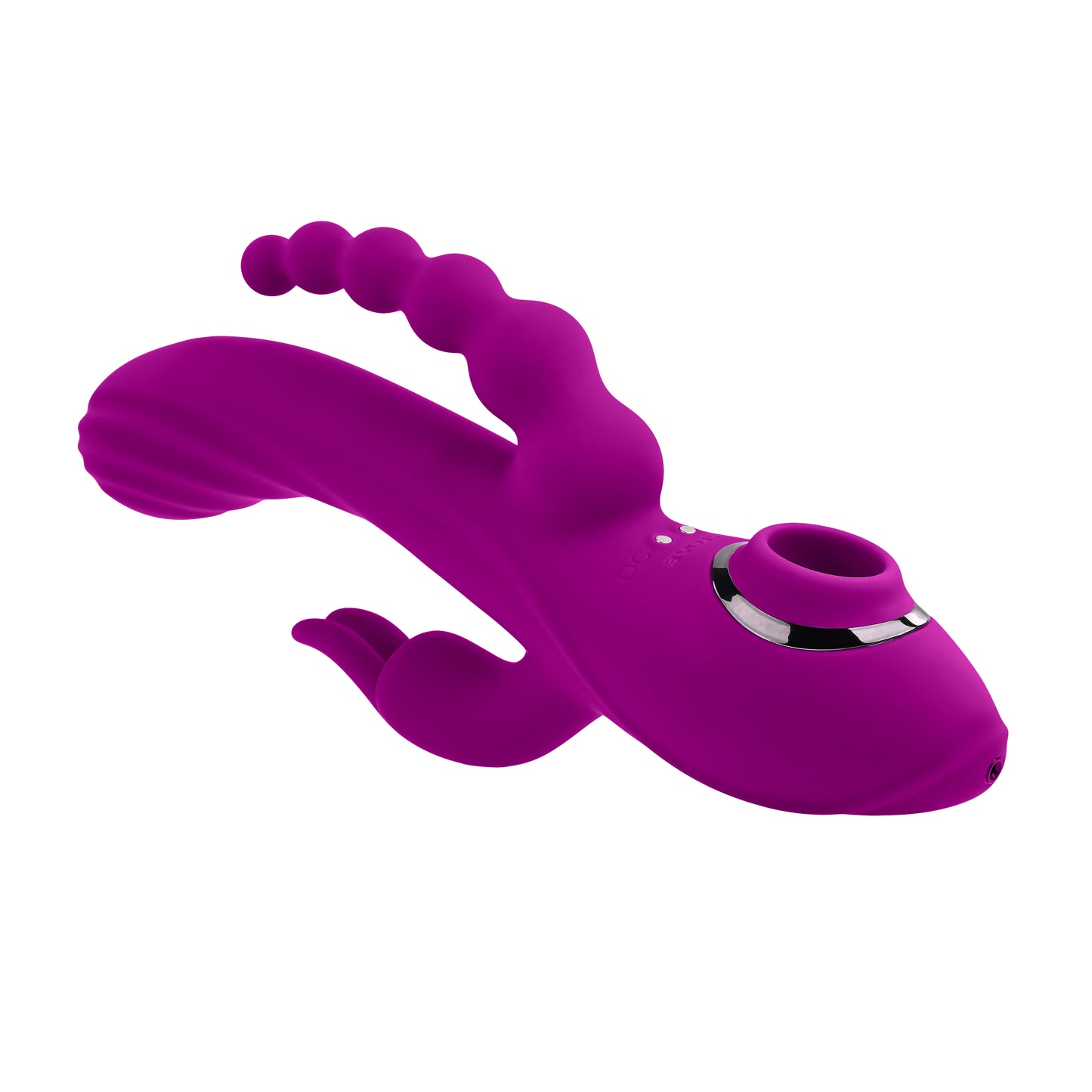 Evolved FOURGASM Purple 21.9cm USB Rechargeable Triple Vibrator with Suction