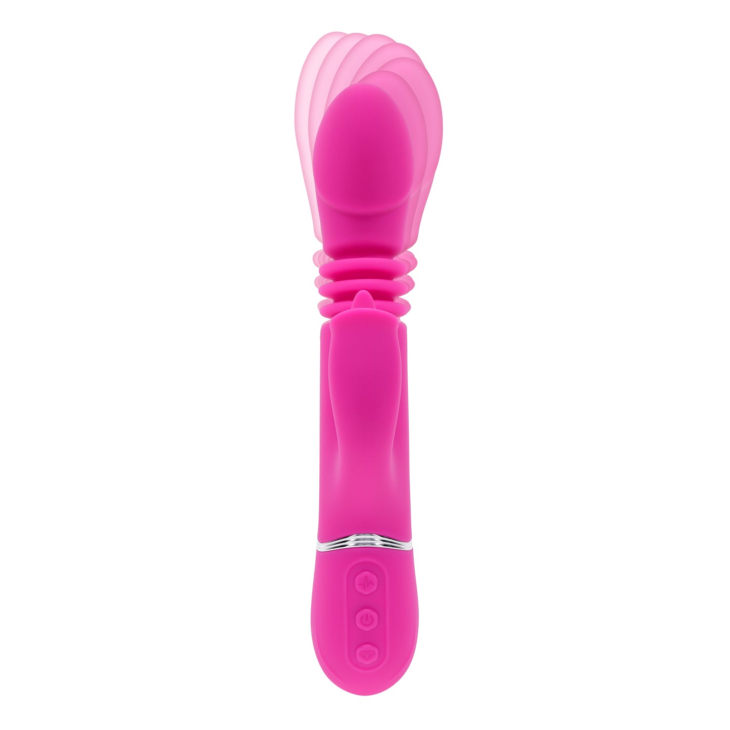 Evolved PINK DRAGON Pink 24.2cm USB Rechargeable Thrusting Rabbit Vibrator