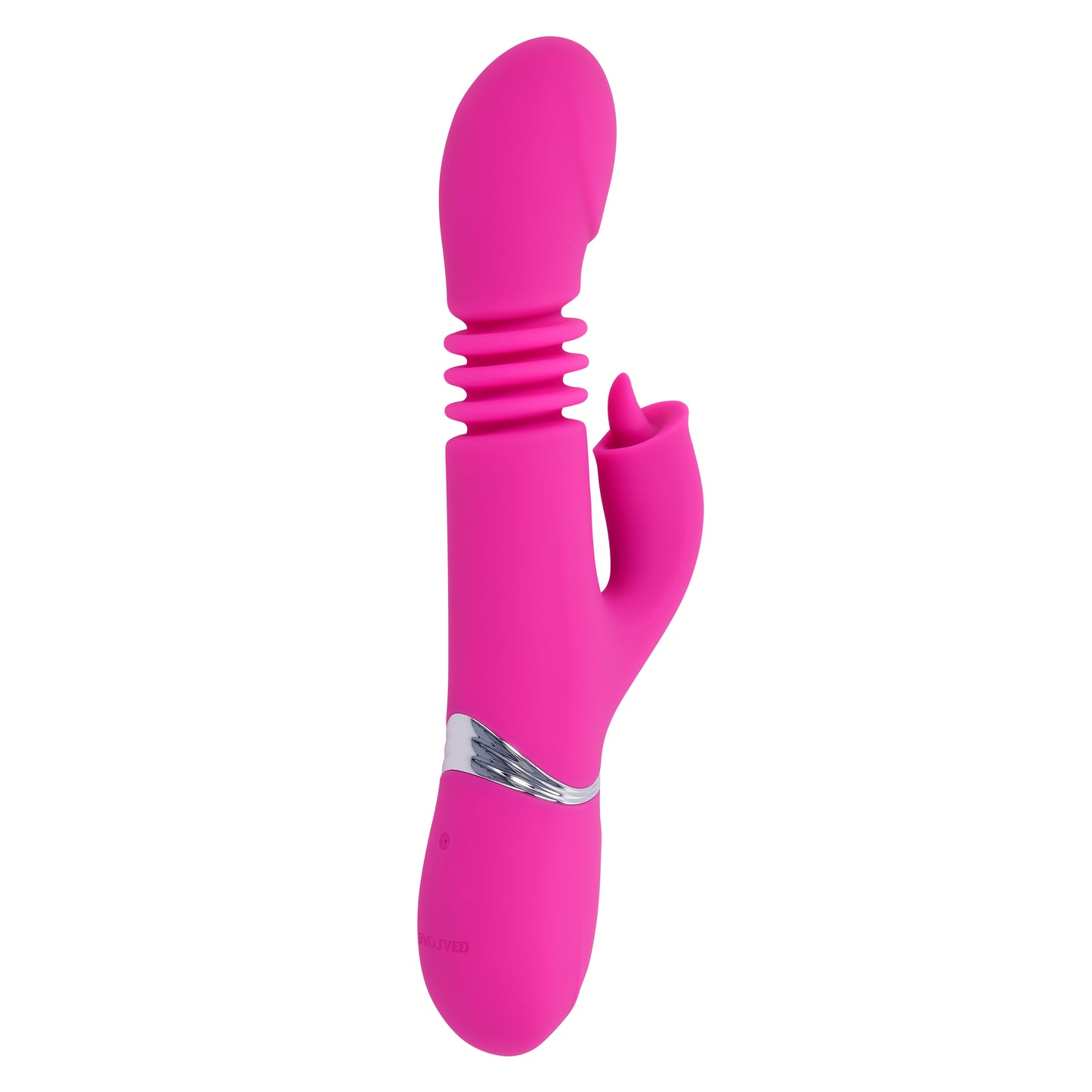 Evolved PINK DRAGON Pink 24.2cm USB Rechargeable Thrusting Rabbit Vibrator