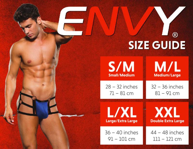 Envy Microfiber Magnetic G String Black Size S/M or M/L or L/XL