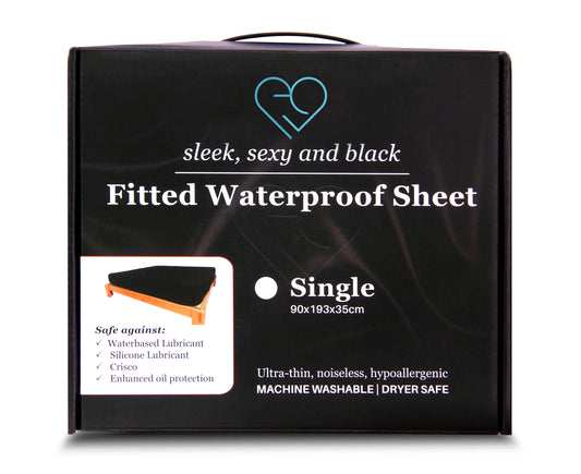 Eroticgel Waterproof Fitted Sheet Black Nuru Massage - Single Size