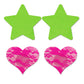 Fantasy Lingerie GLOW Fashion Pasties Set - Neon Green & Solid Pink - 2 Sets Included