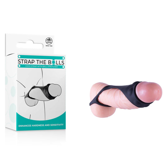 Excellent Power | Strap The Balls - Black Cock Strap with Ball Stretcher