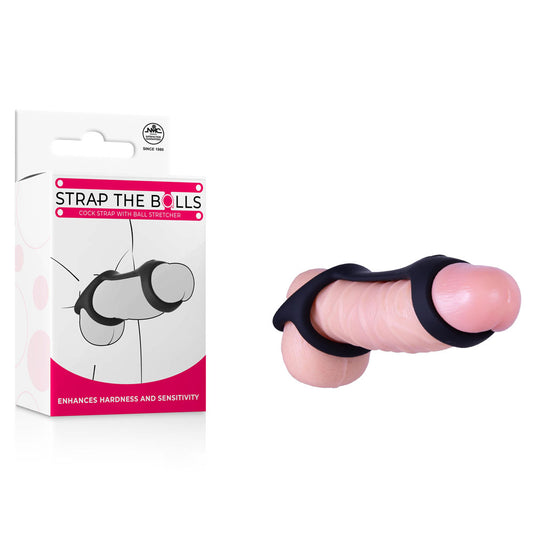 Excellent Power | Strap The Balls - Black Cock Strap with Ball Stretcher