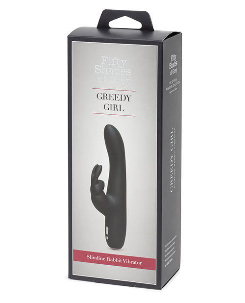 Fifty Shades of Grey Greedy Girl Rechargeable Slimline Rabbit Vibrator Black