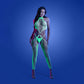 Fantasy Lingerie GLOW HIGH VOLTAGE High Neck Bodystocking & G-String Panty - One Size