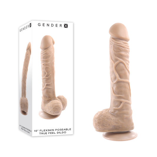 Gender X 10" FLEXSKIN POSEABLE TRUE FEEL Light Flesh 29.2cm Poseable Dong Dildo