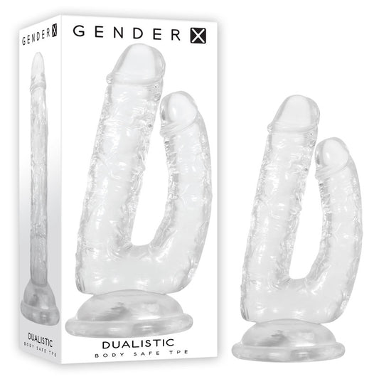 Gender X DUALISTIC Clear 23.5cm Double Penetrating Dong Dildo