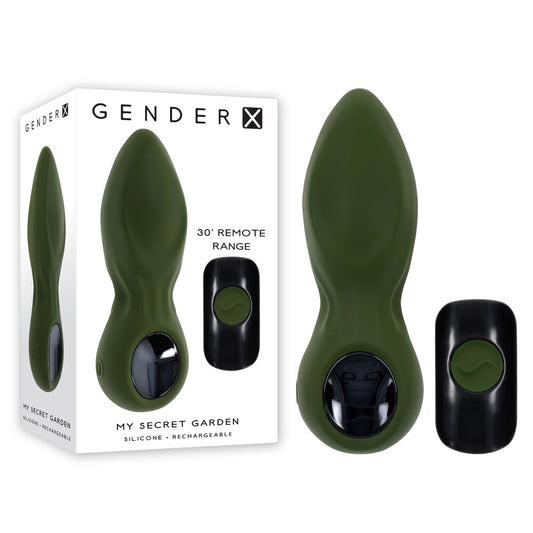 Gender X MY SECRET GARDEN - Green 14.6cm USB Rechargeable Vibrating Butt Plug with Remote Control