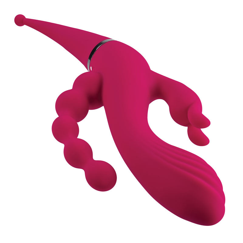 Gender X FOUR BY FOUR Pink 27.5cm USB Rechargeable Multi Quadruple Vibrator