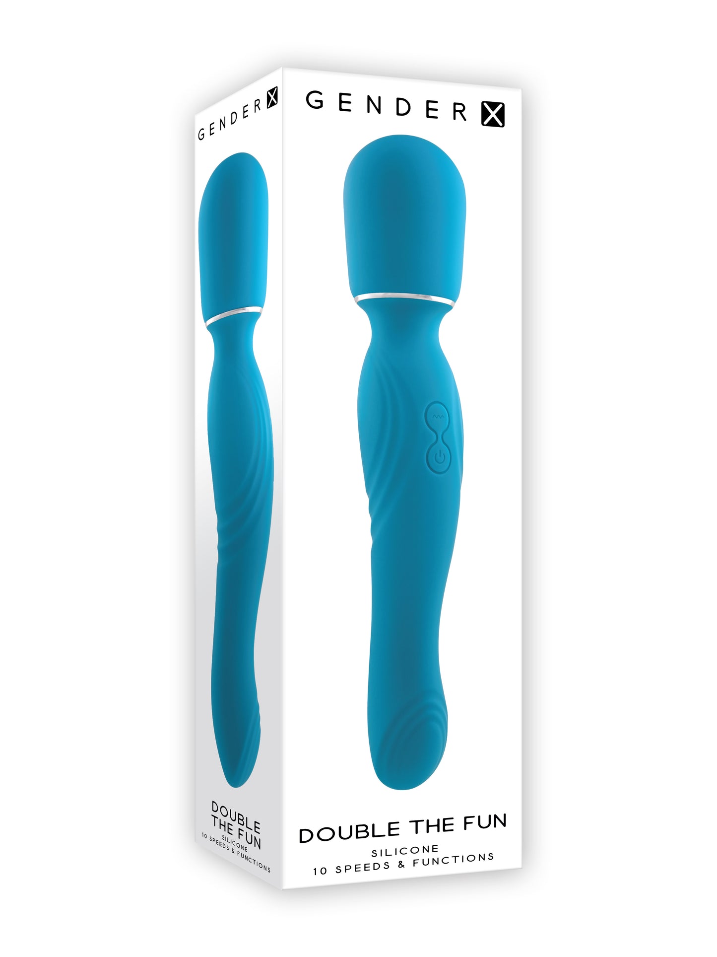 Gender X DOUBLE THE FUN Blue 26.7cm USB Rechargeable Dual Ended Vibrator Wand