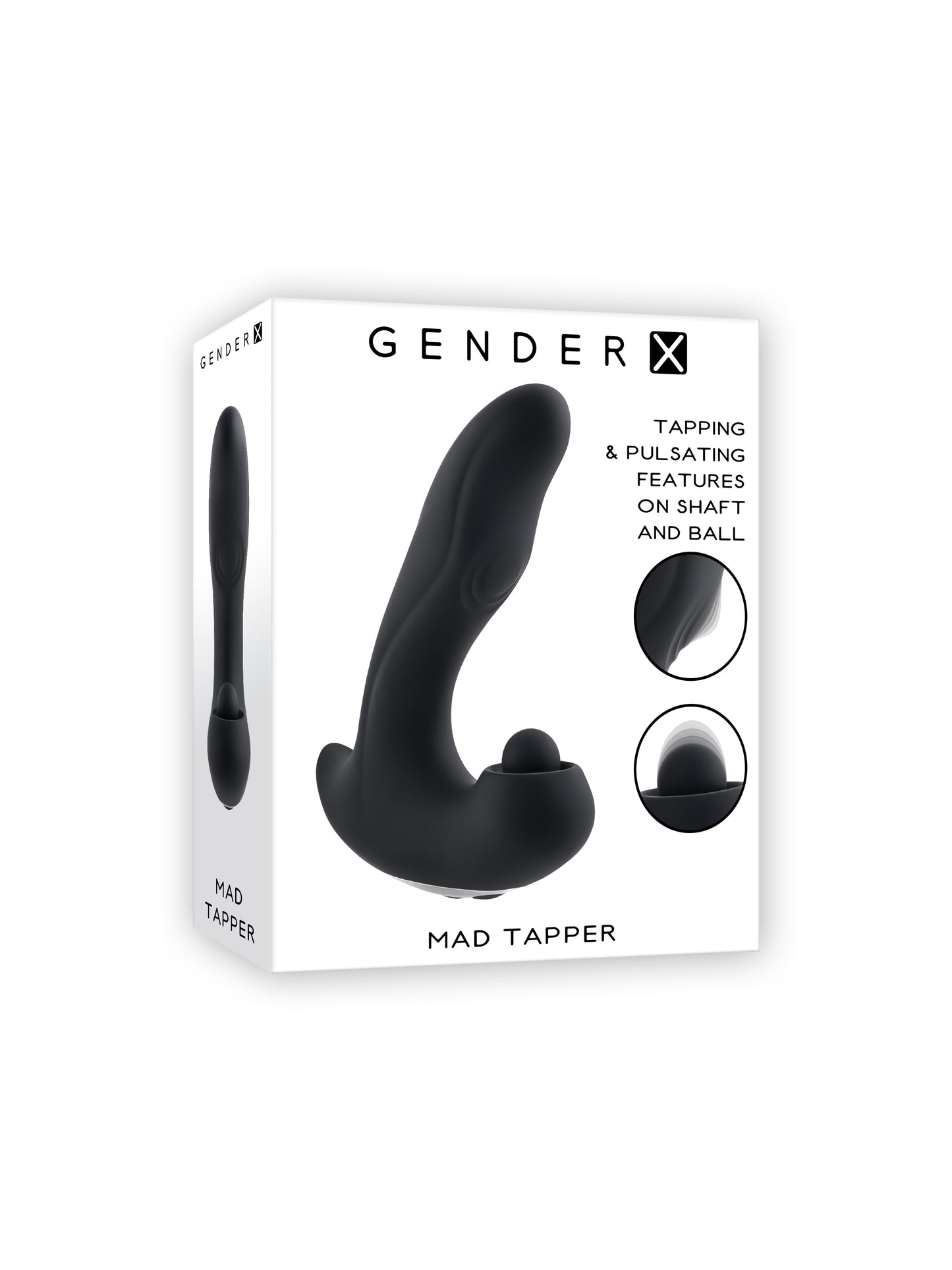 Gender X MAD TAPPER Black USB Rechargeable Double Tapping Vibrating Massager