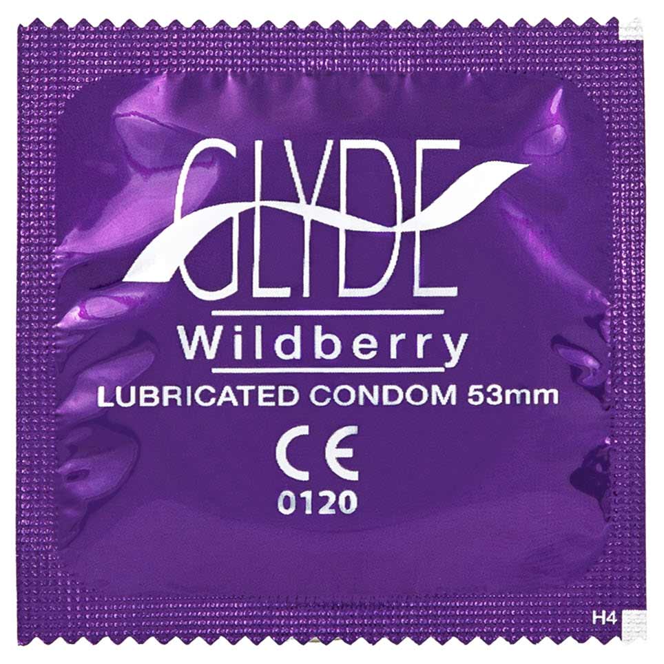 Glyde Wildberry Purple 53mm Vegan Friendly Condoms - BULK PACK 100 Pieces