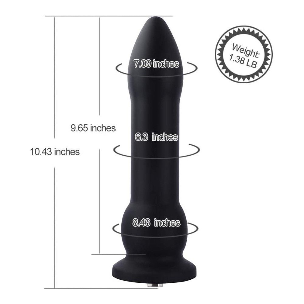 HiSmith 10.43" Bullet Silicone Anal Plug Dildo (KlicLok)