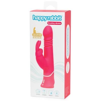 Love Honey Happy Rabbit Thrusting Realistic Rechargeable Rabbit Vibrator Pink