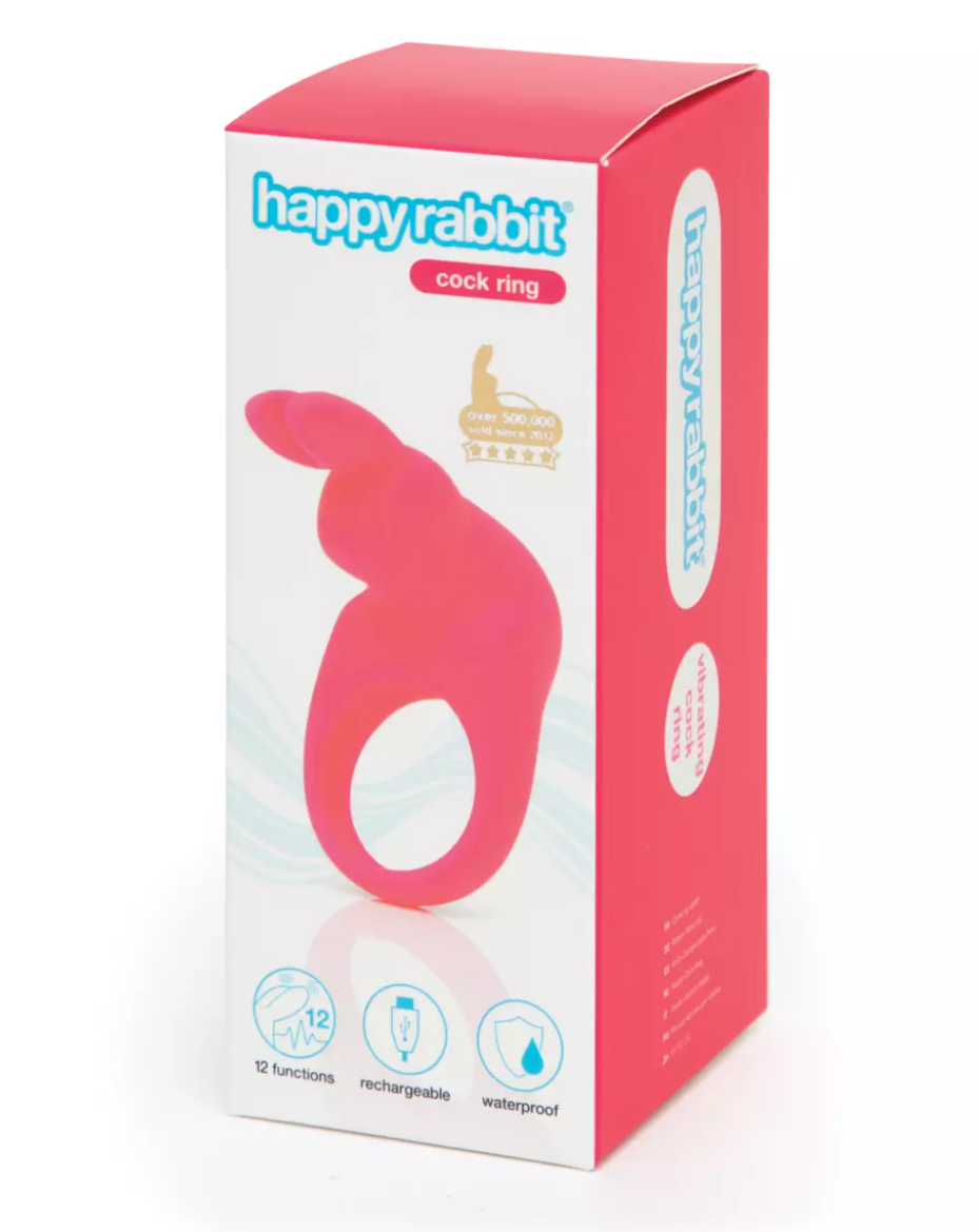 Love Honey Happy Rabbit Rechargeable Cock Ring Pink