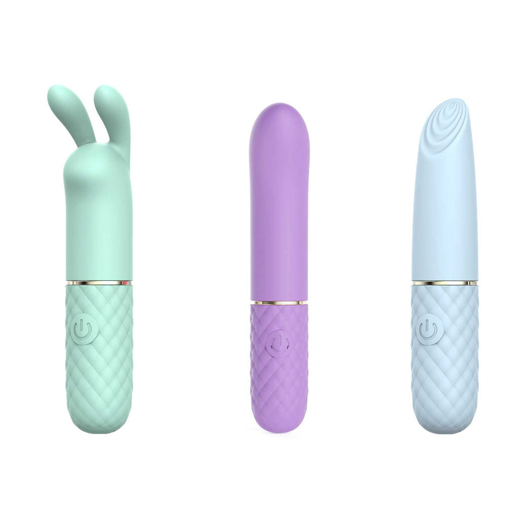 Adam & Eve TRIPLE PLEASURES - Coloured USB Rechargeable Vibrators - Set of 3