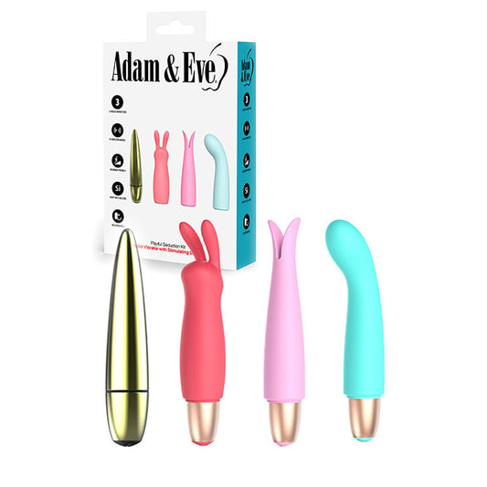 Adam & Eve PLAYFUL SEDUCTION KIT - Vibrator with 3 Interchangeable Sleeves