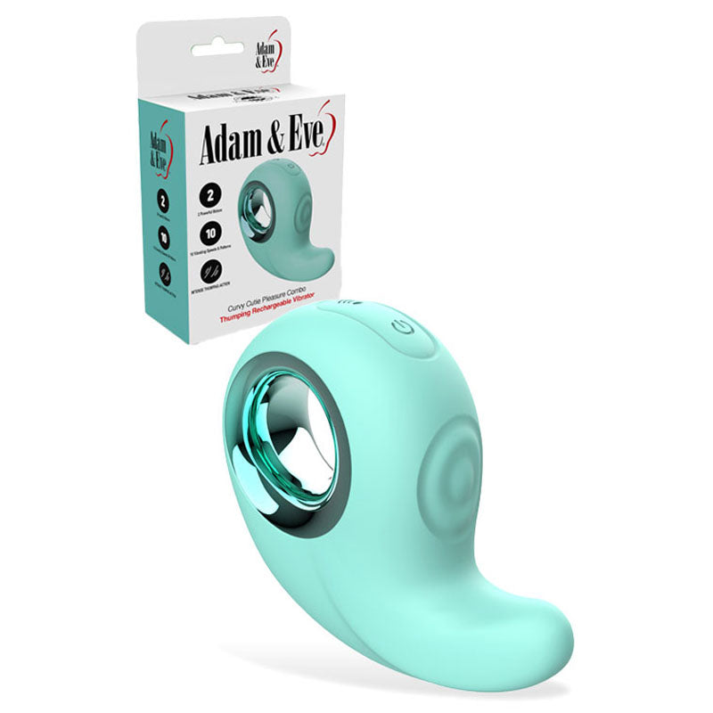 Adam & Eve CURVY CUTIE PLEASURE COMBO - Teal Tapping Stimulator