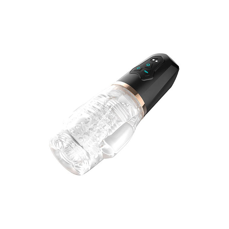 Adam & Eve Adam's Gawk Gawk 2.0 - Clear USB Rechargeable Rotating & Vibrating Masturbator