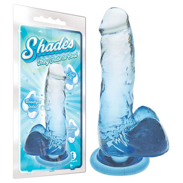 Icon Brands | Shades 7" Jelly TPR Blue 17.8cm Dong Dildo