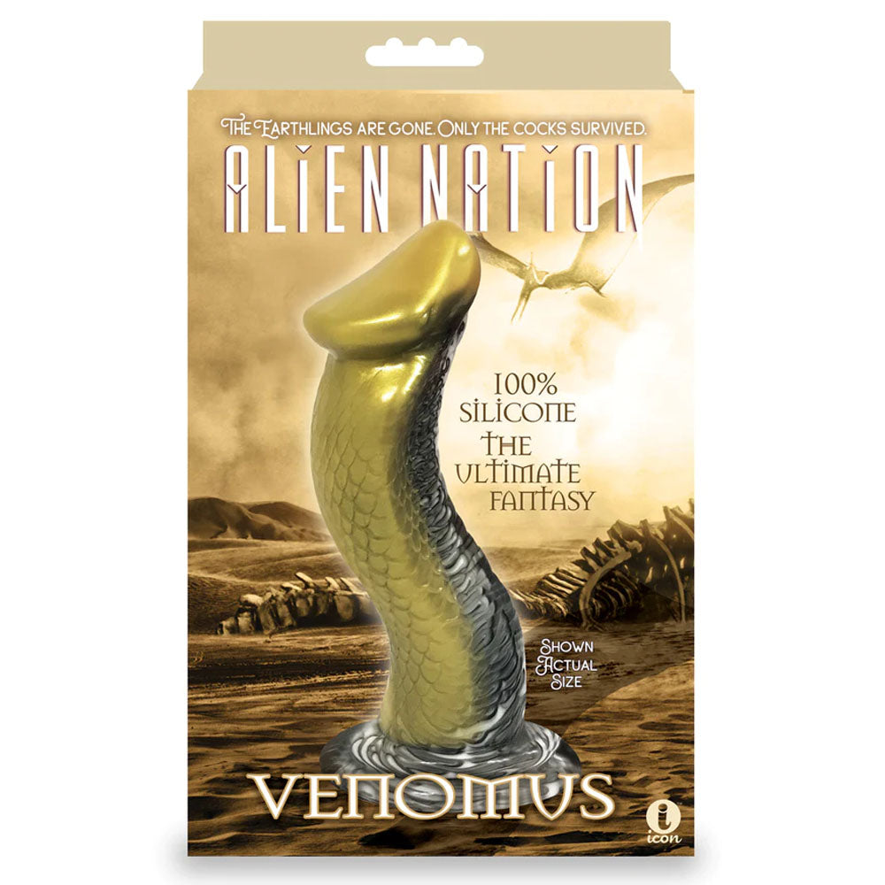 Icon Brands | Alien Nation - Venomus Gold 22.9cm Snake Fantasy Dong Didlo