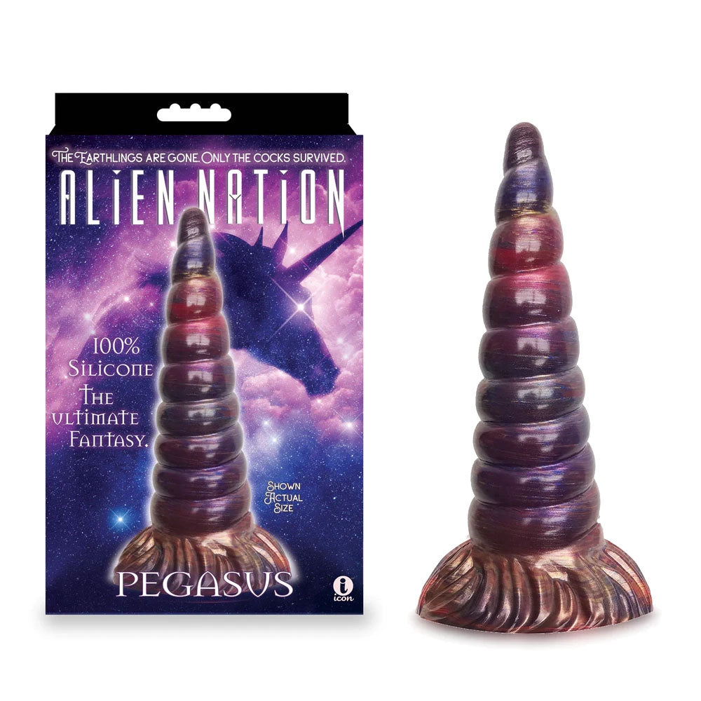 Icon Brands | Alien Nation - Pegasus Metallic Coloured 20.3cm Unicorn Fantasy Dong Dildo