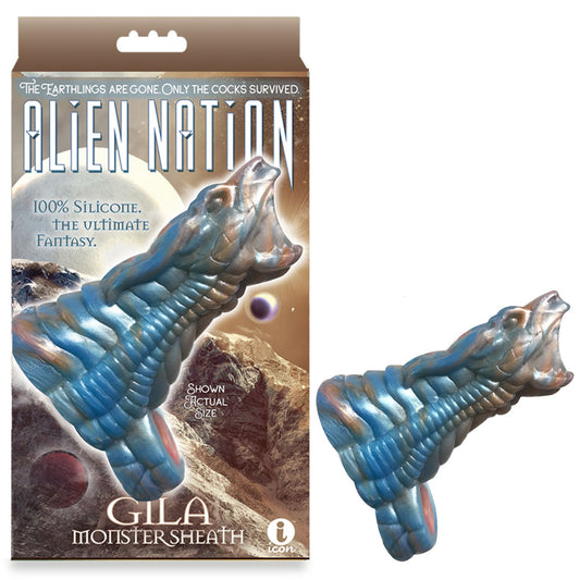 Icon Brands | Alien Nation - Gila Blue/Gold 14cm Penis Sheath