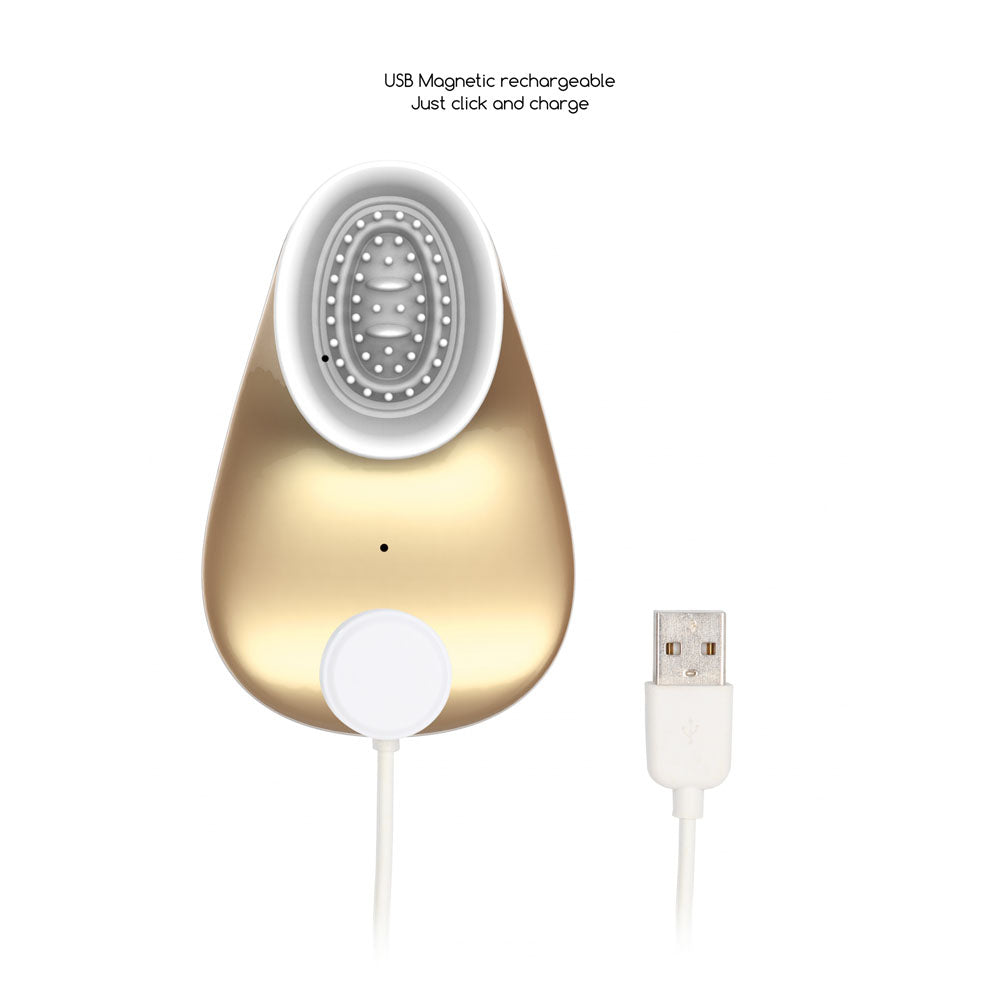 Shots Toys | Twitch 1 - Gold USB Rechargeable Suction Vibrator