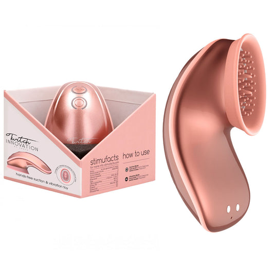 Shots Toys | Twitch 1 - Rose Gold USB Rechargeable Suction Vibrator