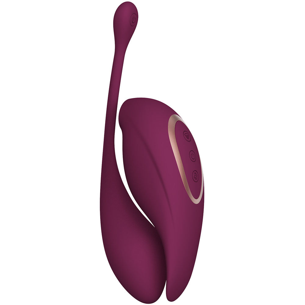 Shots Toys | Twitch 2 - Burgundy USB Rechargeable Suction Vibrator with Remote Vibrating Egg