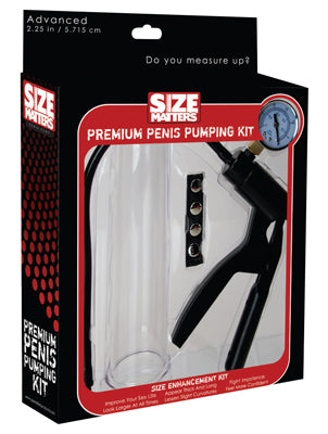 Size Matters Premium Penis Pumping Kit (Intermediate Size) + Leather Cock Strap