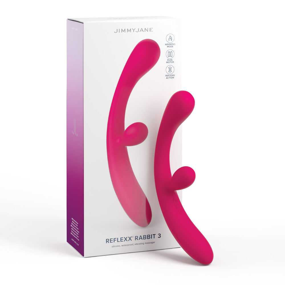 JimmyJane Reflexx Rabbit 3 - Pink 23cm USB Rechargeable Vibrator