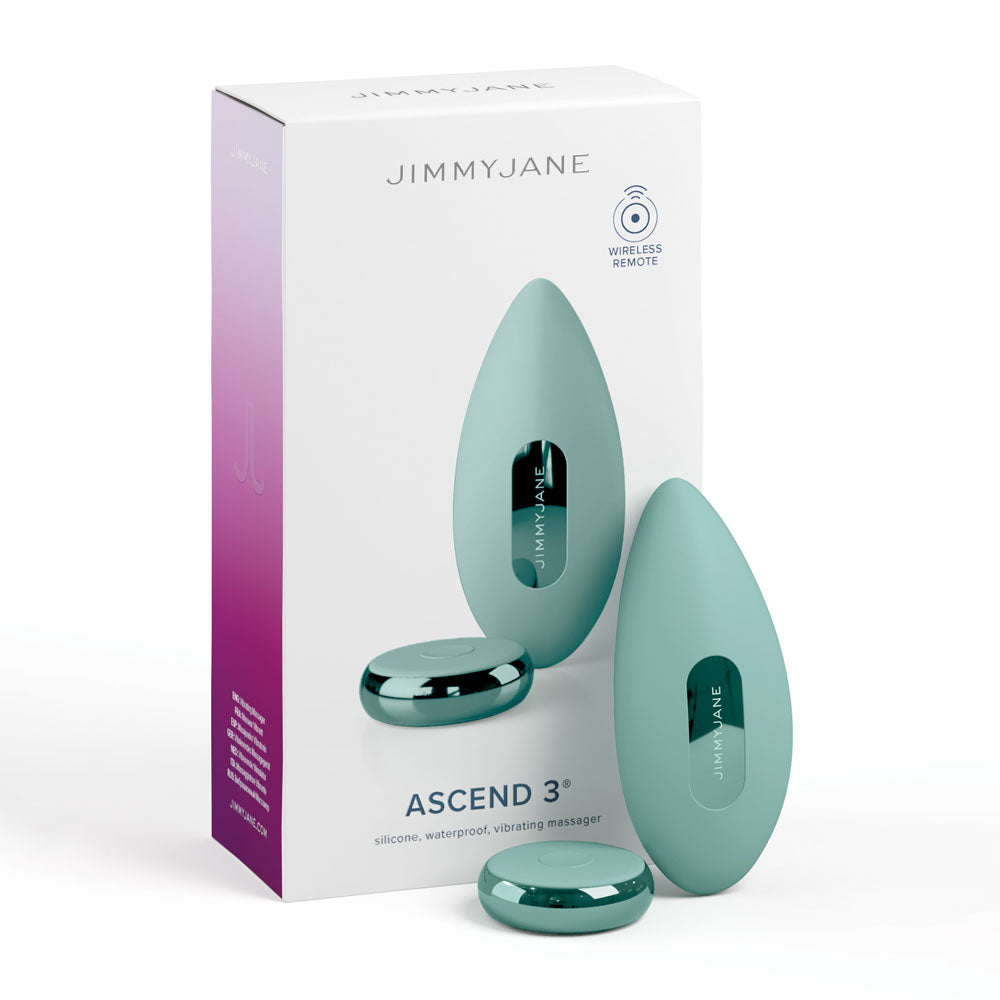 JimmyJane Ascend 3 - Teal 9cm USB Rechargeable Stimulator with Wireless Remote