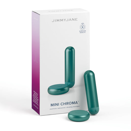 JimmyJane Mini Chroma - Teal 7.8cm USB Rechargeable Bullet with Wireless Remote