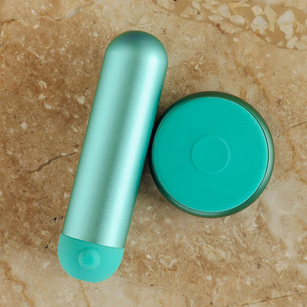 JimmyJane Mini Chroma - Teal 7.8cm USB Rechargeable Bullet with Wireless Remote