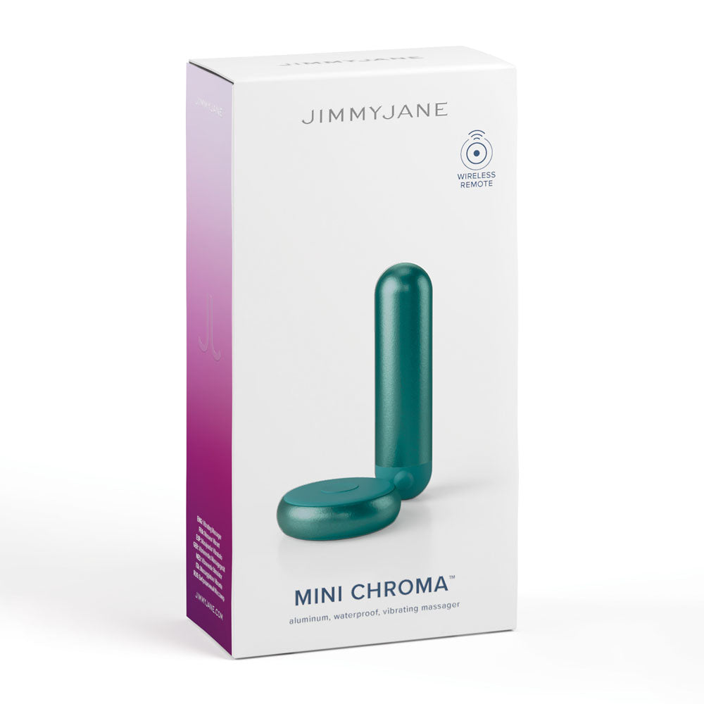 JimmyJane Mini Chroma - Teal 7.8cm USB Rechargeable Bullet with Wireless Remote