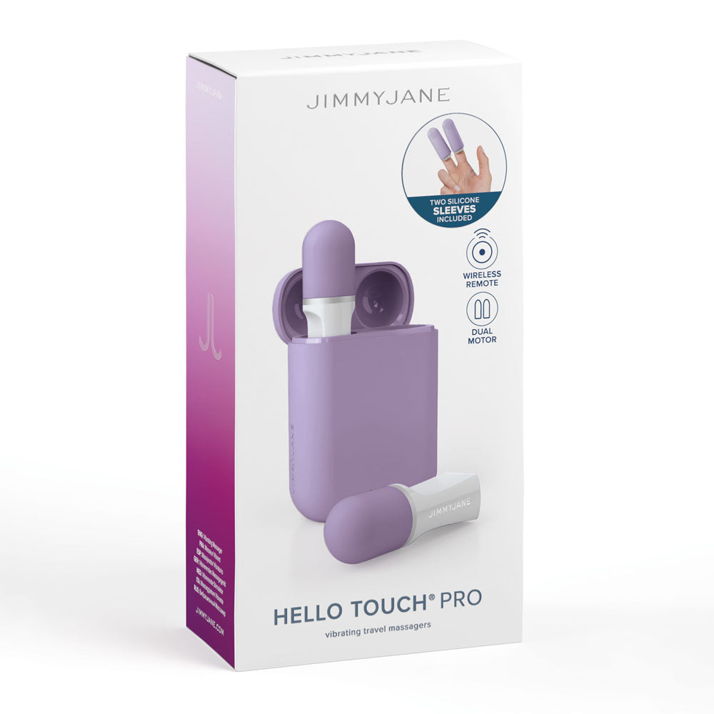 JimmyJane Hello Touch Pro - Purple Vibrating Finger Stimulators with Charging Pod