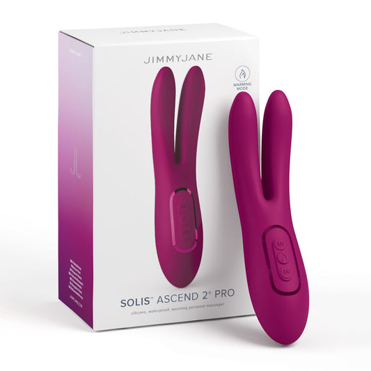 JimmyJane Solis Ascend 2 PRO - Purple 16cm USB Rechargeable Dual Tip Warming Stimulator