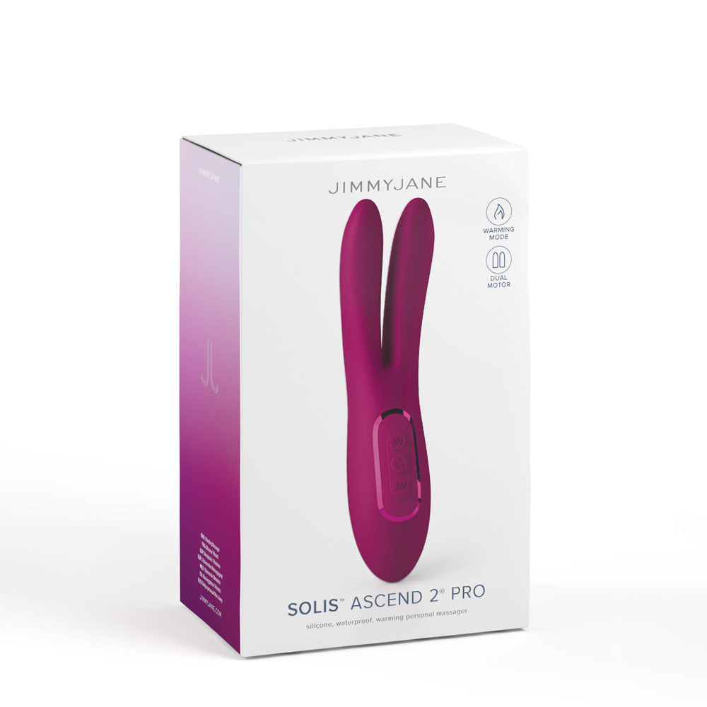 JimmyJane Solis Ascend 2 PRO - Purple 16cm USB Rechargeable Dual Tip Warming Stimulator