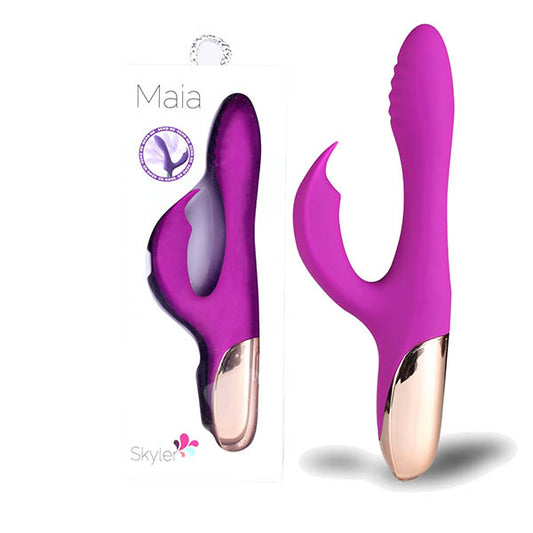 Maia Toys | Maia Skyler Purple 21.6cm USB Rechargeable Bendable Rabbit Vibrator