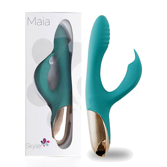 Maia Toys | Maia Skyler Green 21.6cm USB Rechargeable Bendable Rabbit Vibrator