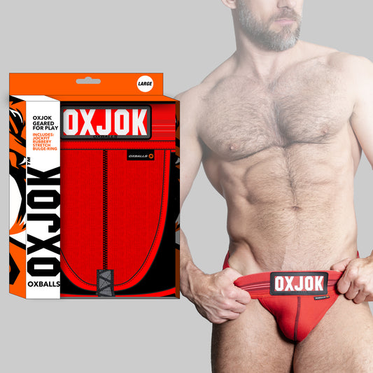 OxBalls SLINGJOCK upthrust slider-strap jock RED HOT LARGE