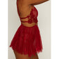 Muse Lingerie Red Floral Eyelash Lace + Mesh Size S/M/L