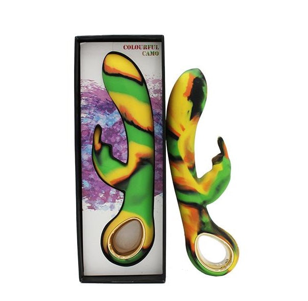 AAPD | Colourful Camo Dini Heating Rabbit Vibrator Green