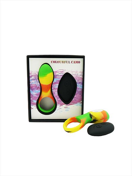 AAPD | Colourful Camo Bravo Remote Control Cock Ring Yellow