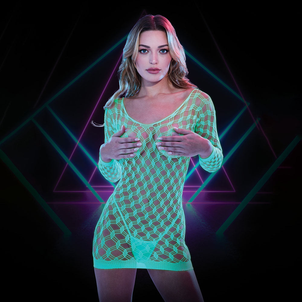 Lapdance Glow In The Dark Mini Dress Size OS