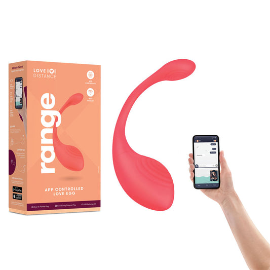 Love Distance RANGE Coral Rechargeable Love Egg Vibrator with App Control