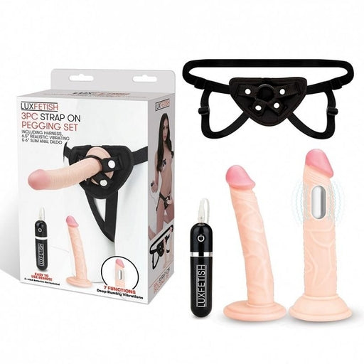 Lux Fetish 3 PC Strap-On Pegging Set